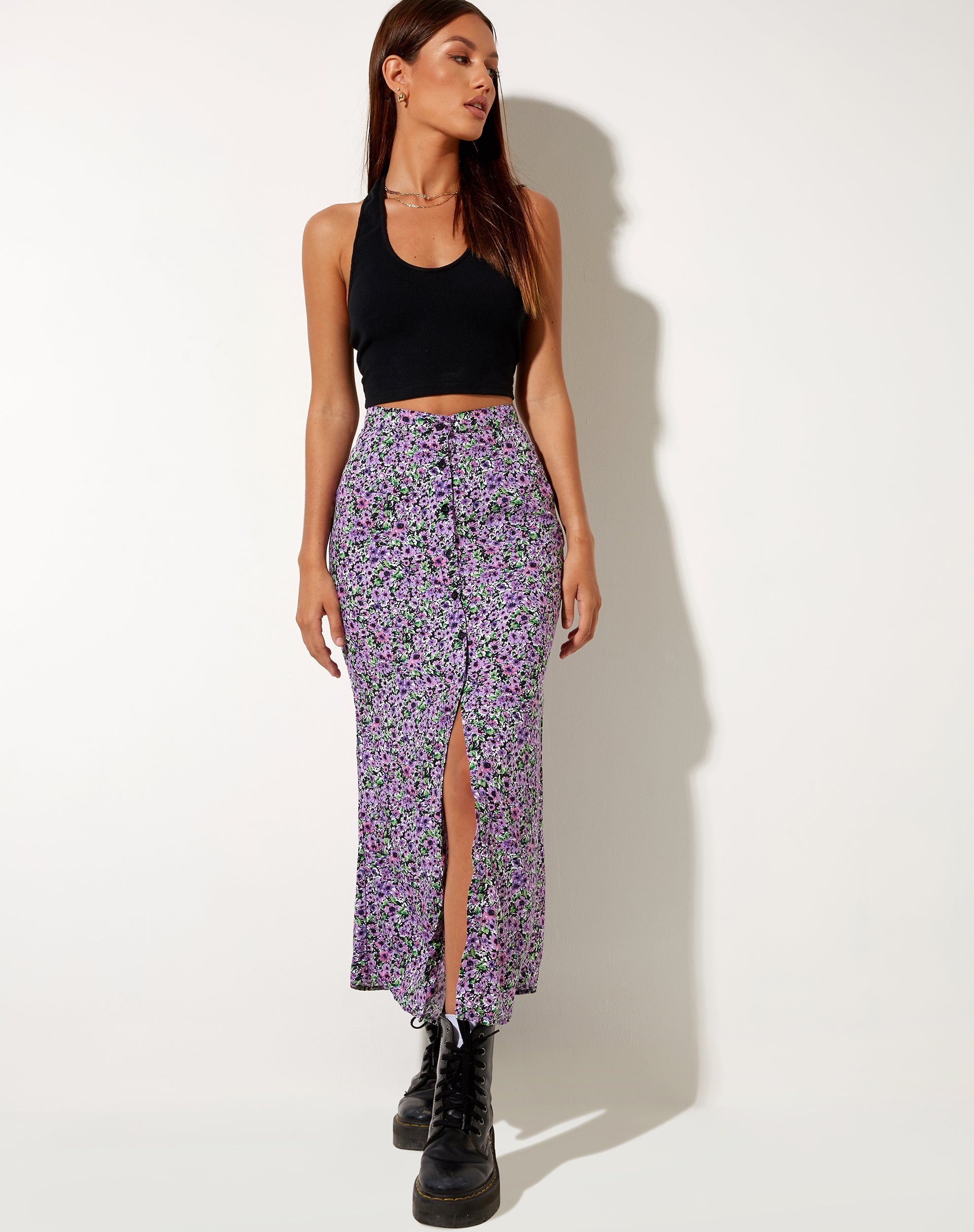 Imagen de la falda Rima Midi en Flor de Lila