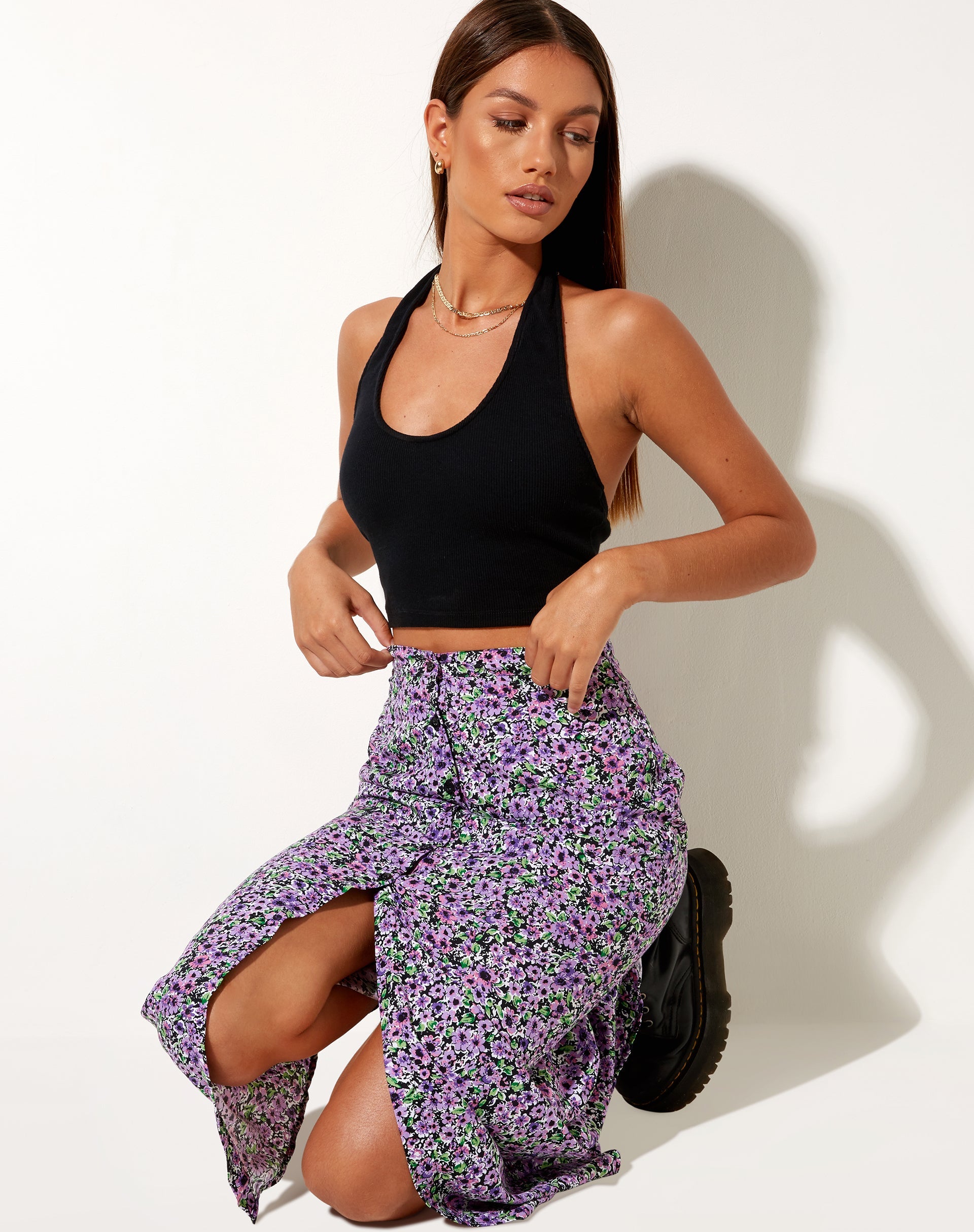 Imagen de la falda Rima Midi en Flor de Lila