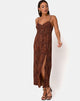 Imagen de Rinda Maxi Dress in Crinkle Ditsy Leopard Naranja