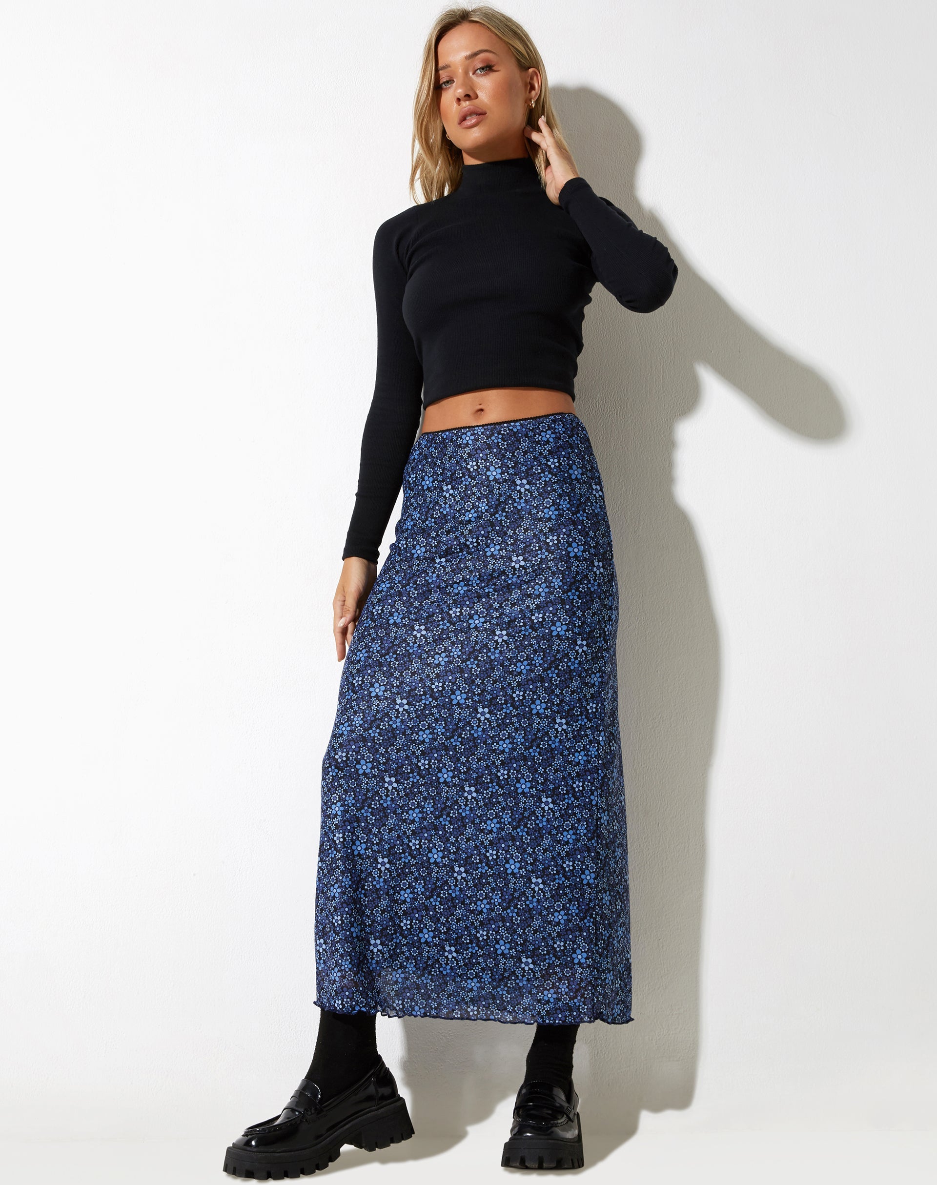 imagen de Rindu Falda Midi en Flower Garden Blue