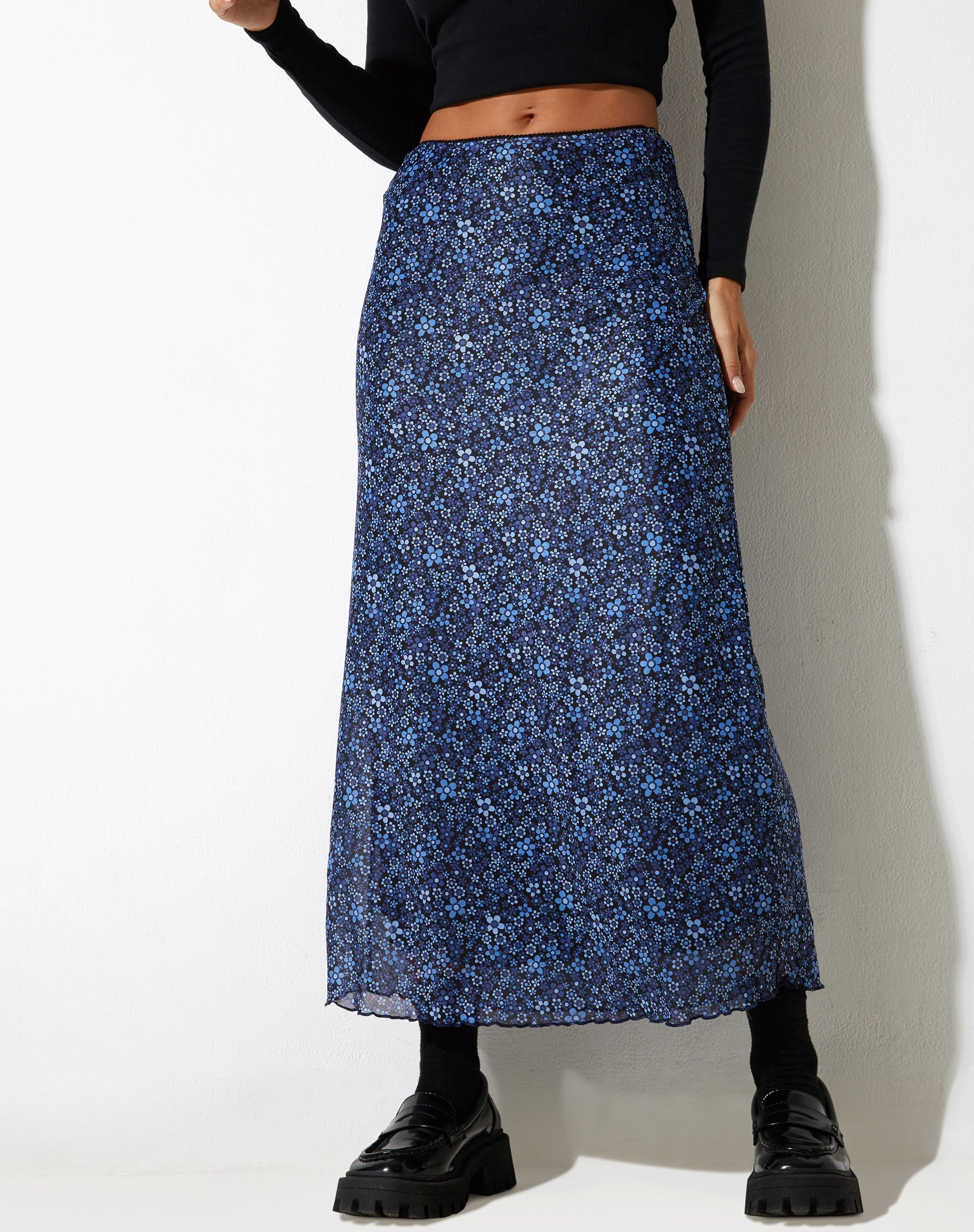 imagen de Rindu Falda Midi en Flower Garden Blue
