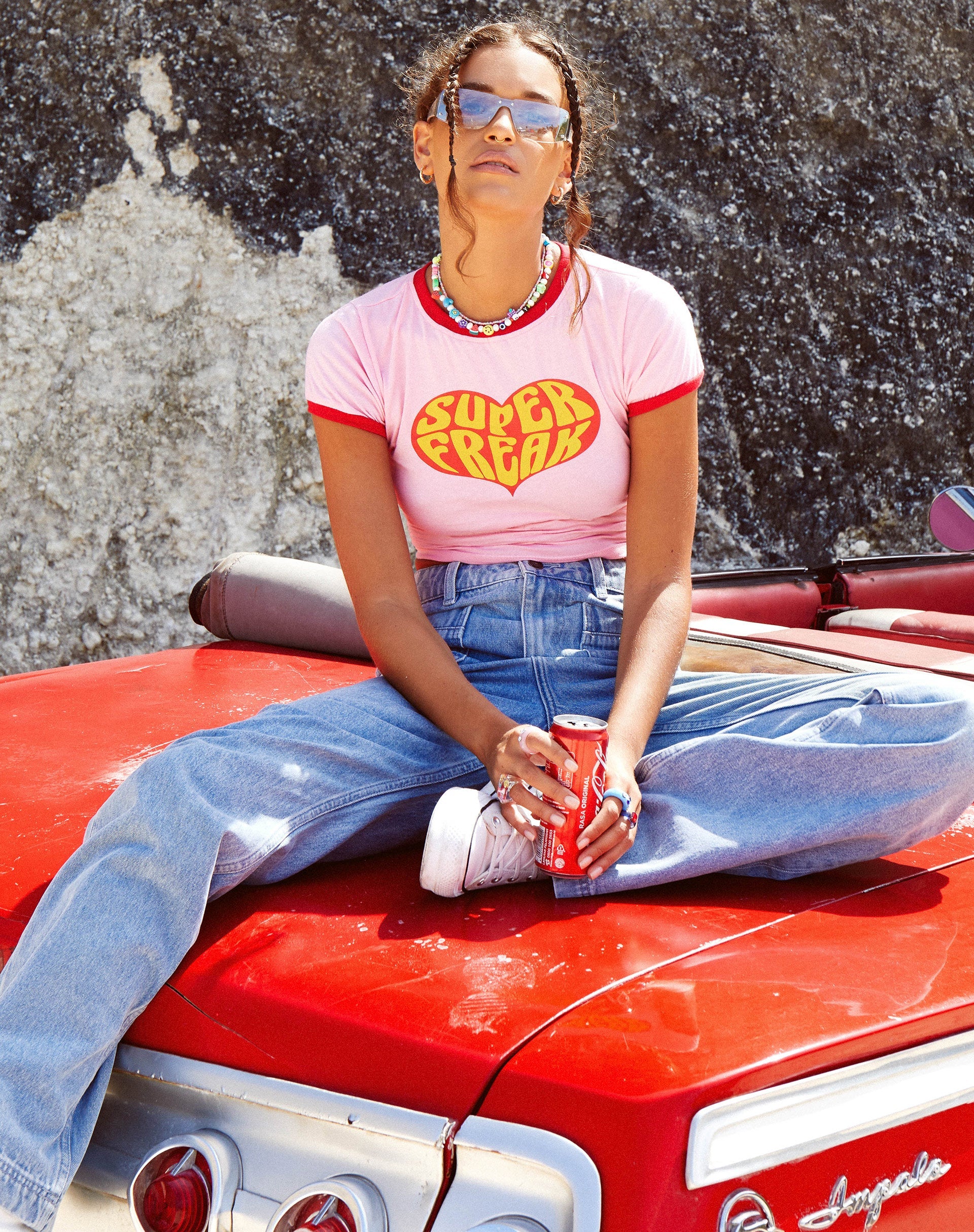 Imagen de Ringer Tee in Peony Bind Racing Red Super Freak