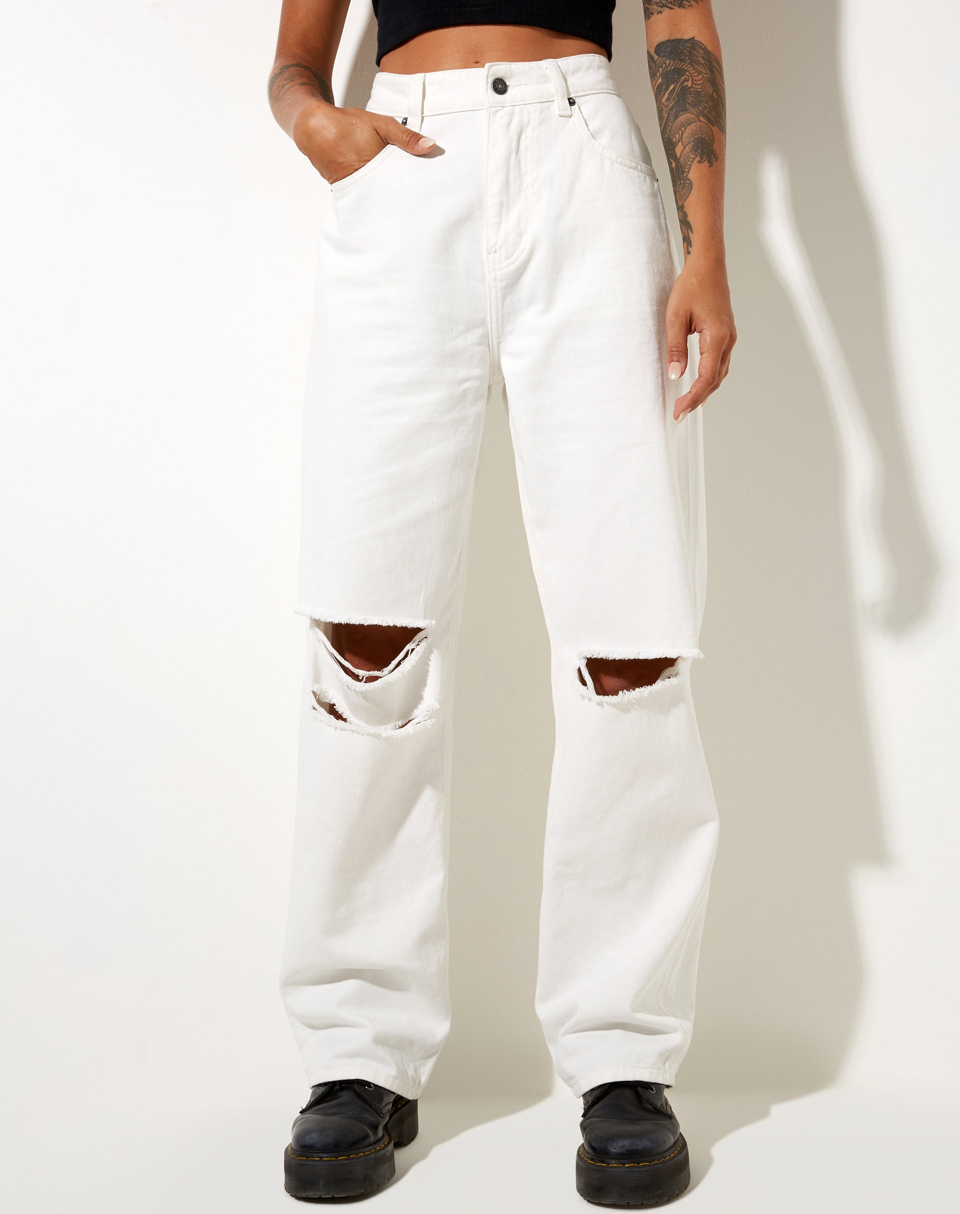 Imagen de Rips Parallel Jean en White Wash