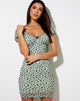 Imagen del minivestido Rishita en flor de salvia Flock negro
