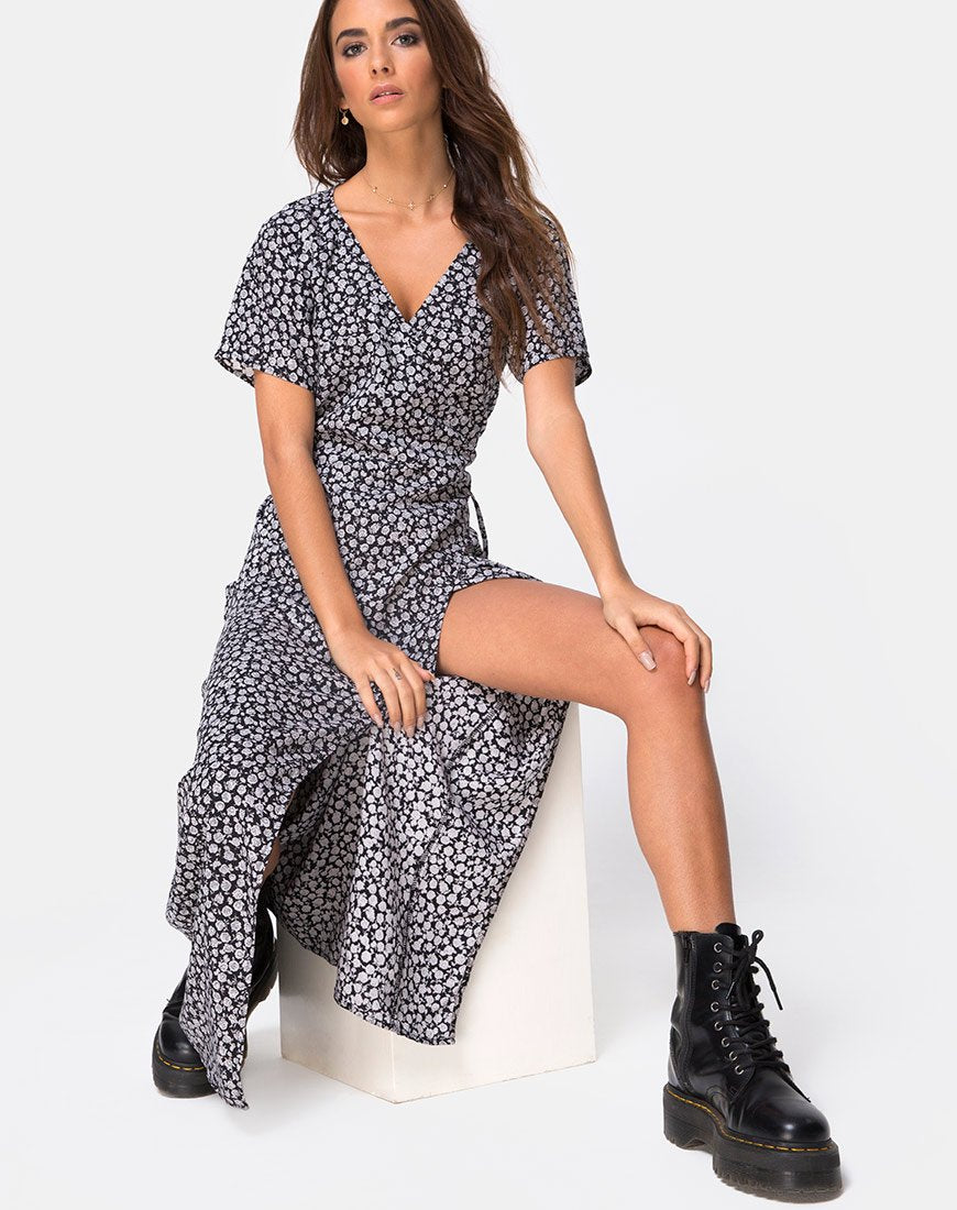 Imagen de Riva Dress in Ditsy Rose Negro