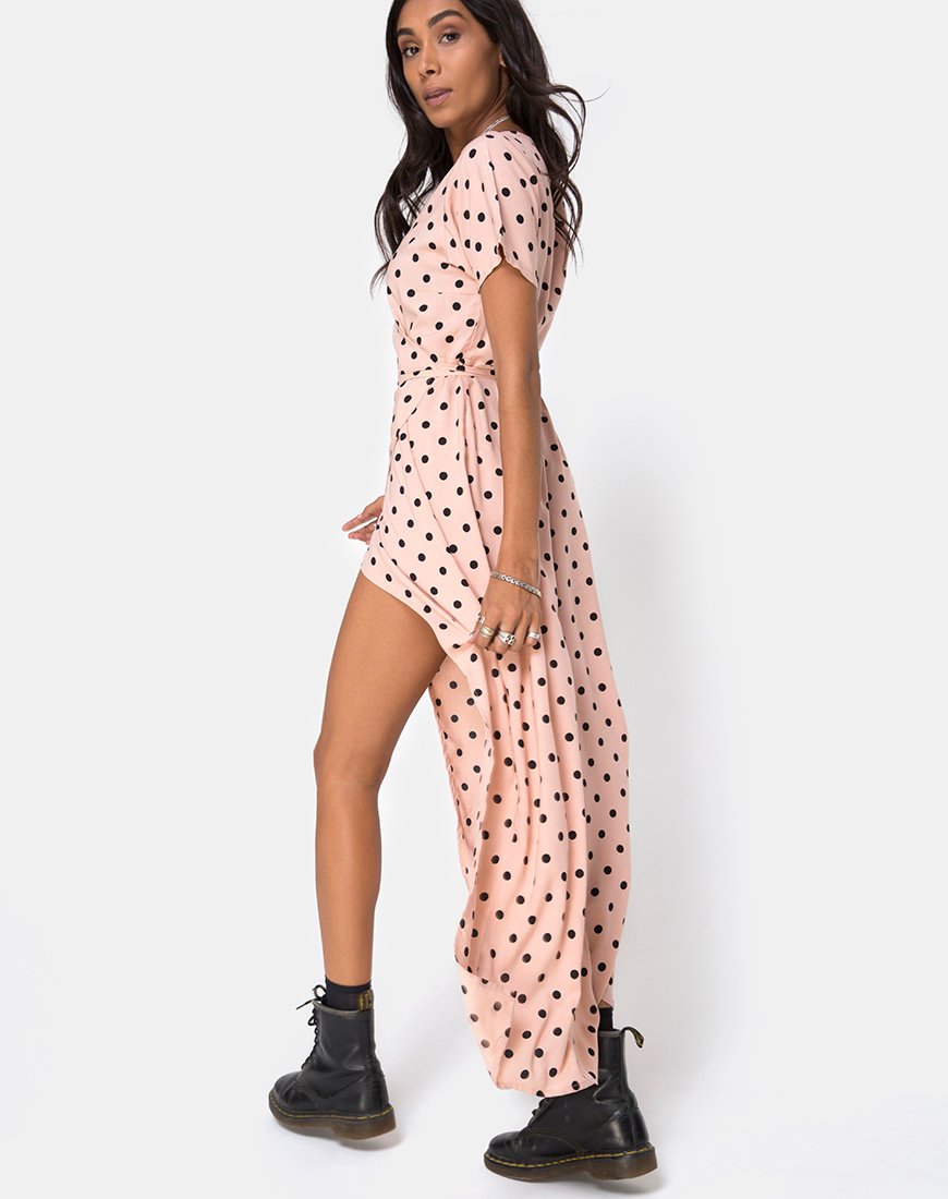 Vestido Riva en New Polka Nude Negro
