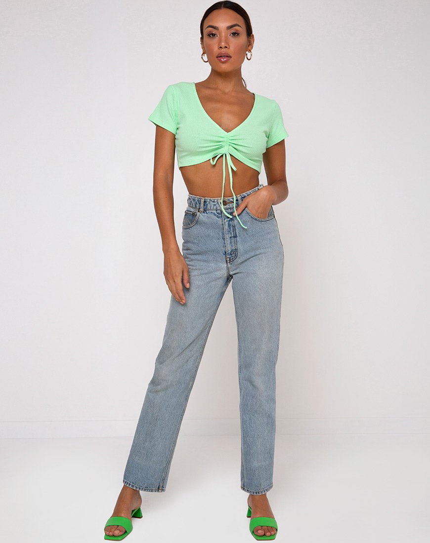 Imagen de Rivera Crop Top en canalé Neo Mint