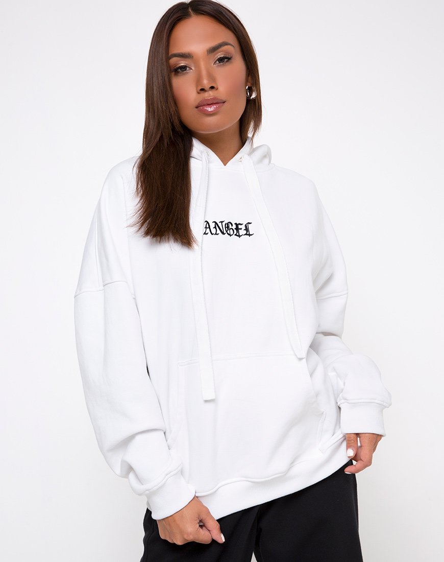 Imagen de Oversize Hoody in White Angel Embro