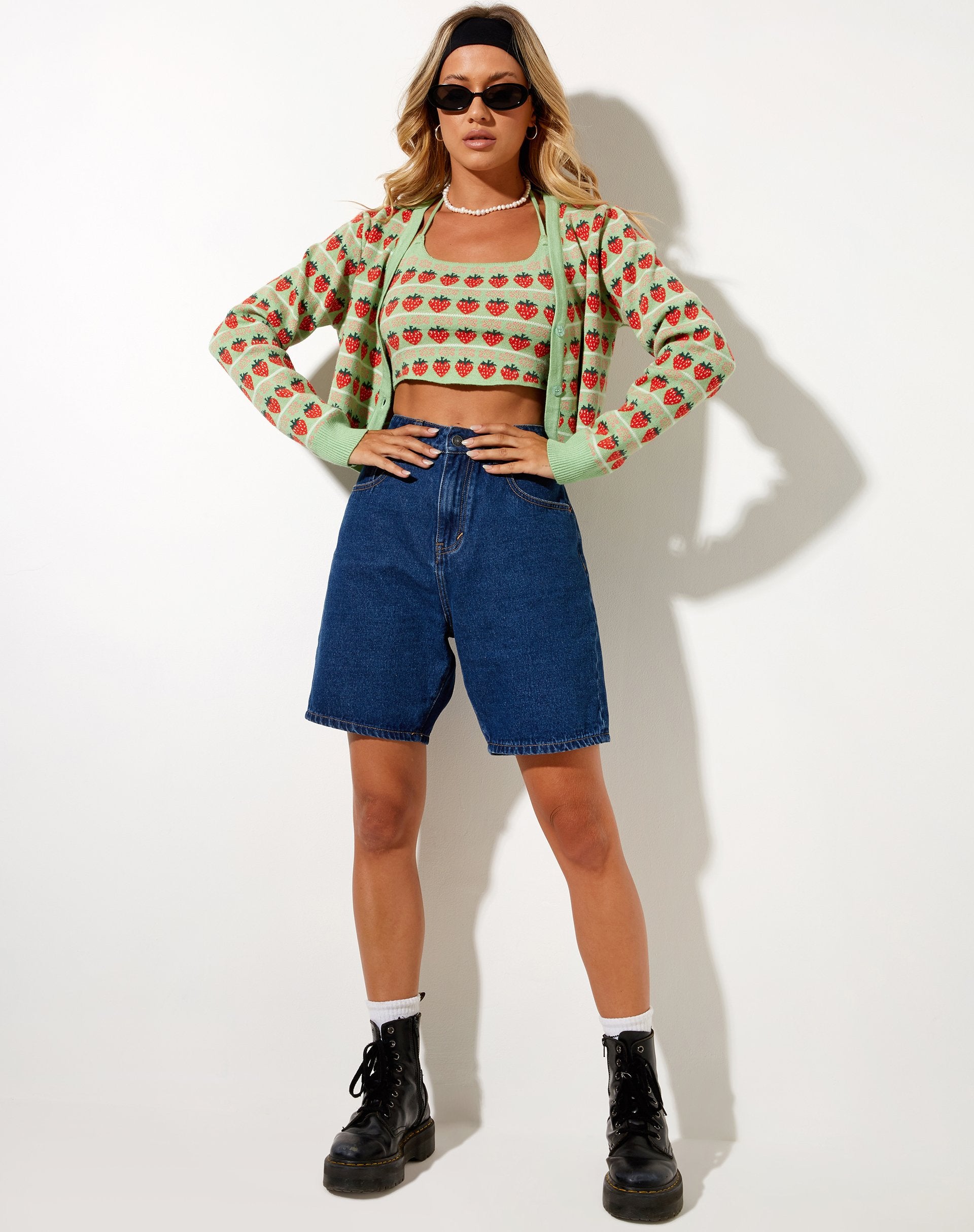 Imagen de Roe Crop Top en menta String Of Strawberries