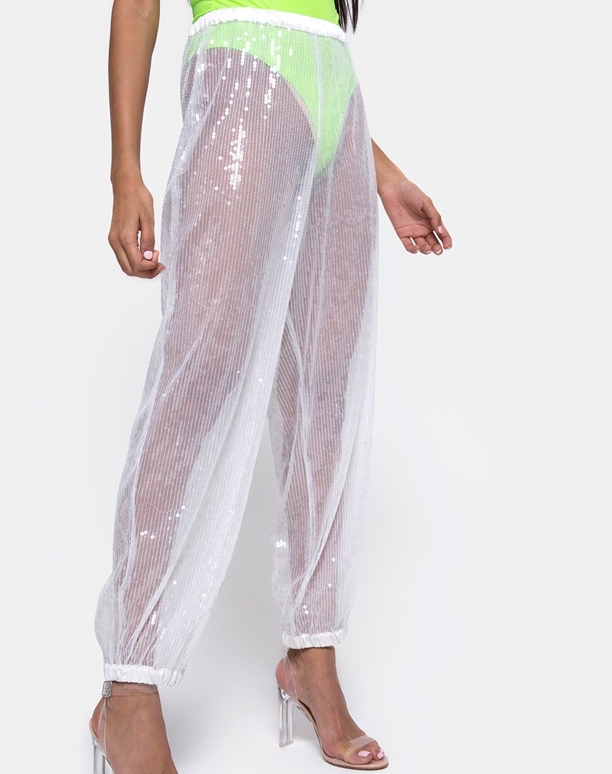 Imagen del pantalón Roid de cristal transparente blanco transparente