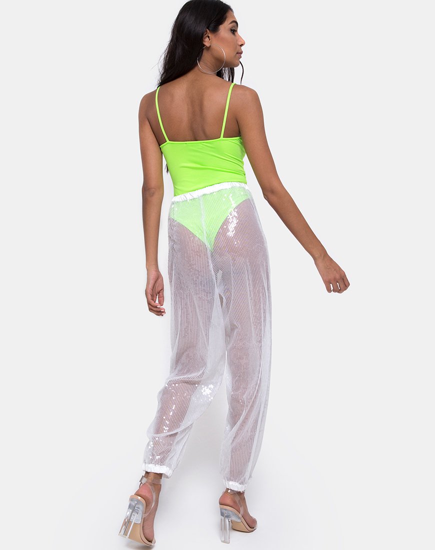 Imagen del pantalón Roid de cristal transparente blanco transparente