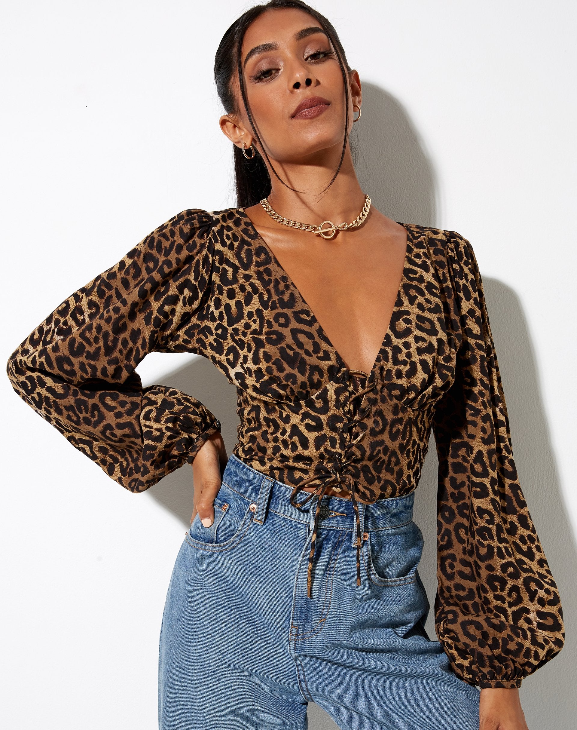 Imagen de Romina Top en leopardo marrón noche