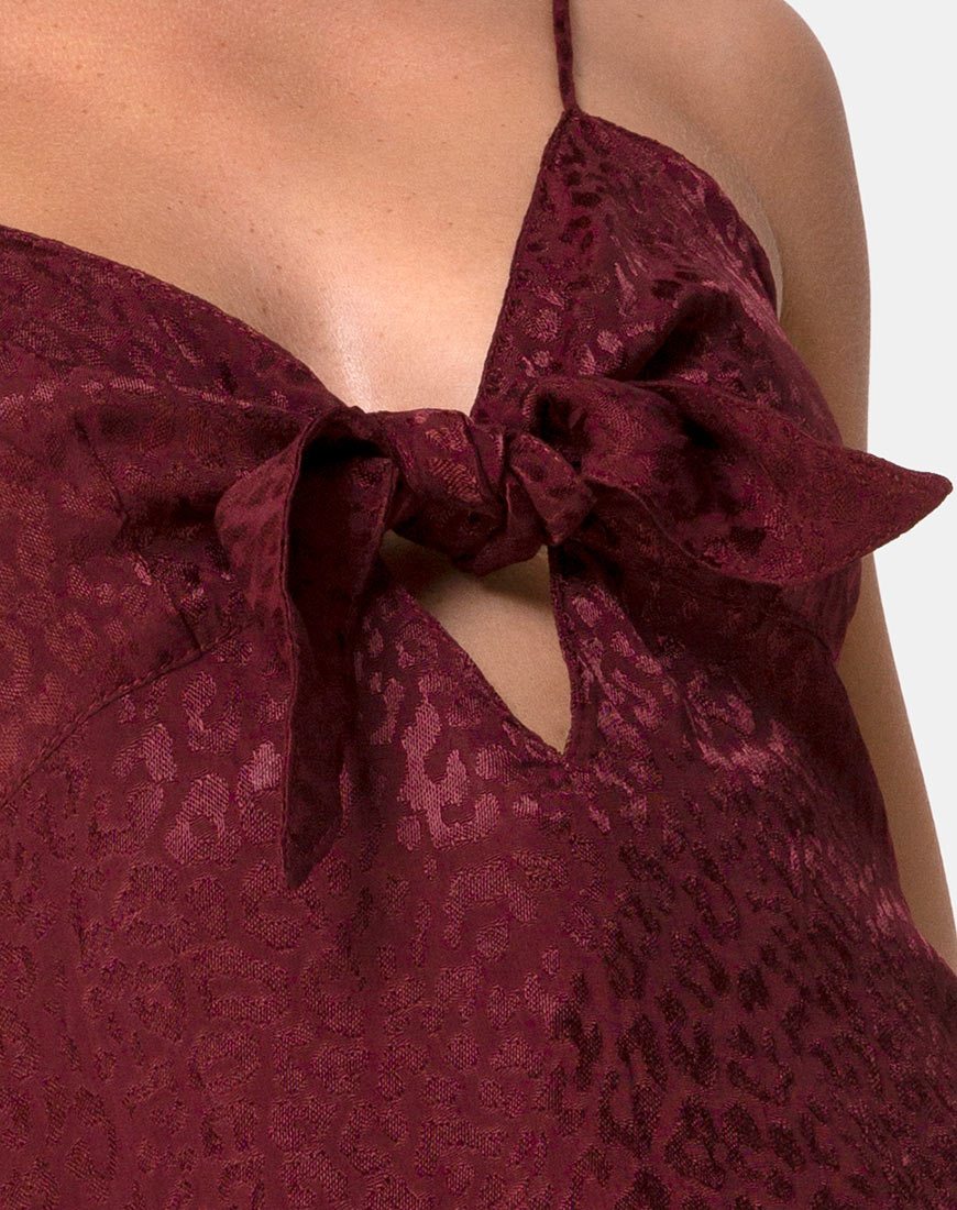 Imagen del vestido Ronina de satén Chita Borgoña
