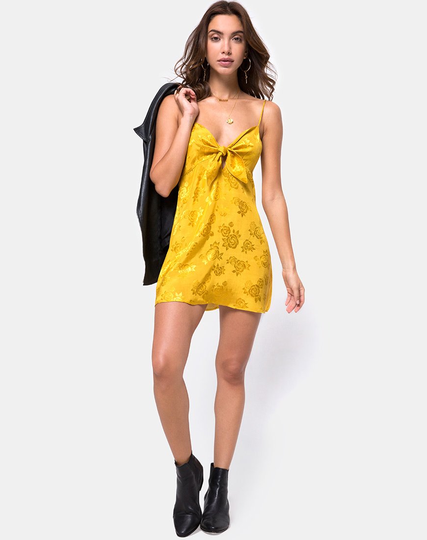 Imagen de Roppan Slip Dress in Satin Mostaza Rosa