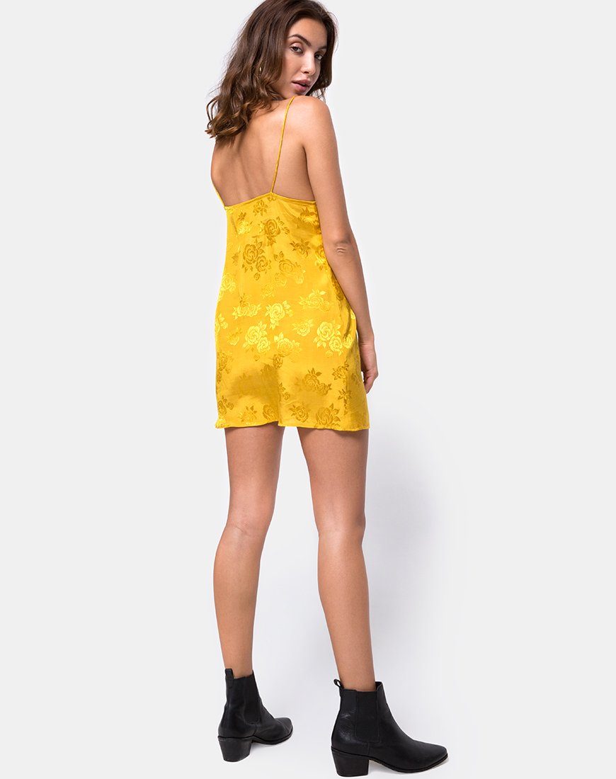 Imagen de Roppan Slip Dress in Satin Mostaza Rosa