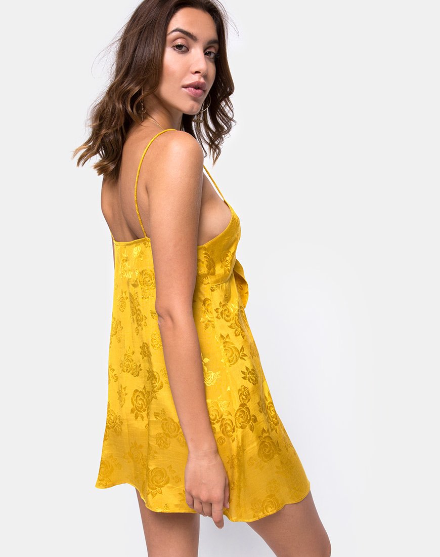 Imagen de Roppan Slip Dress in Satin Mostaza Rosa