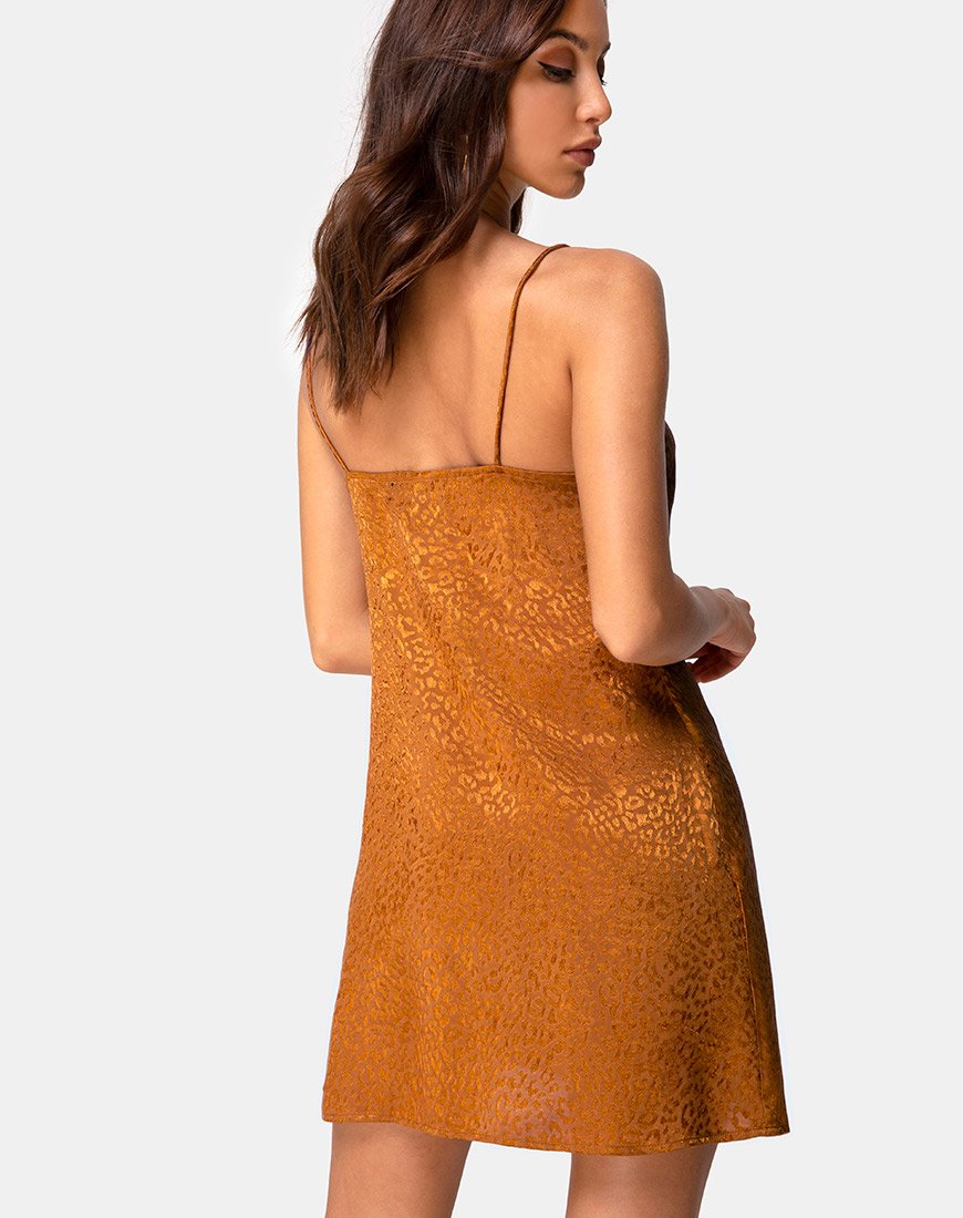 Vestido Ronina en satén dorado Chita