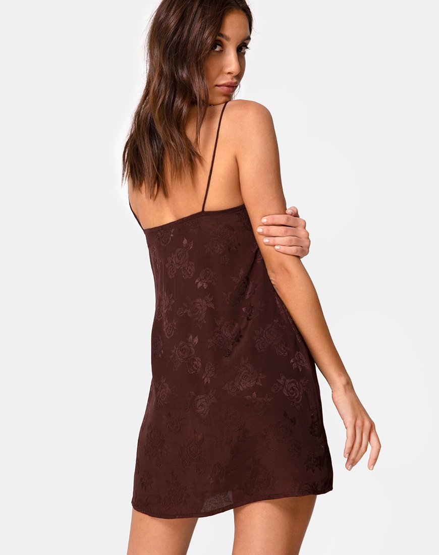 Imagen de Ronina Mini Dress in Satin Rose Cocoa
