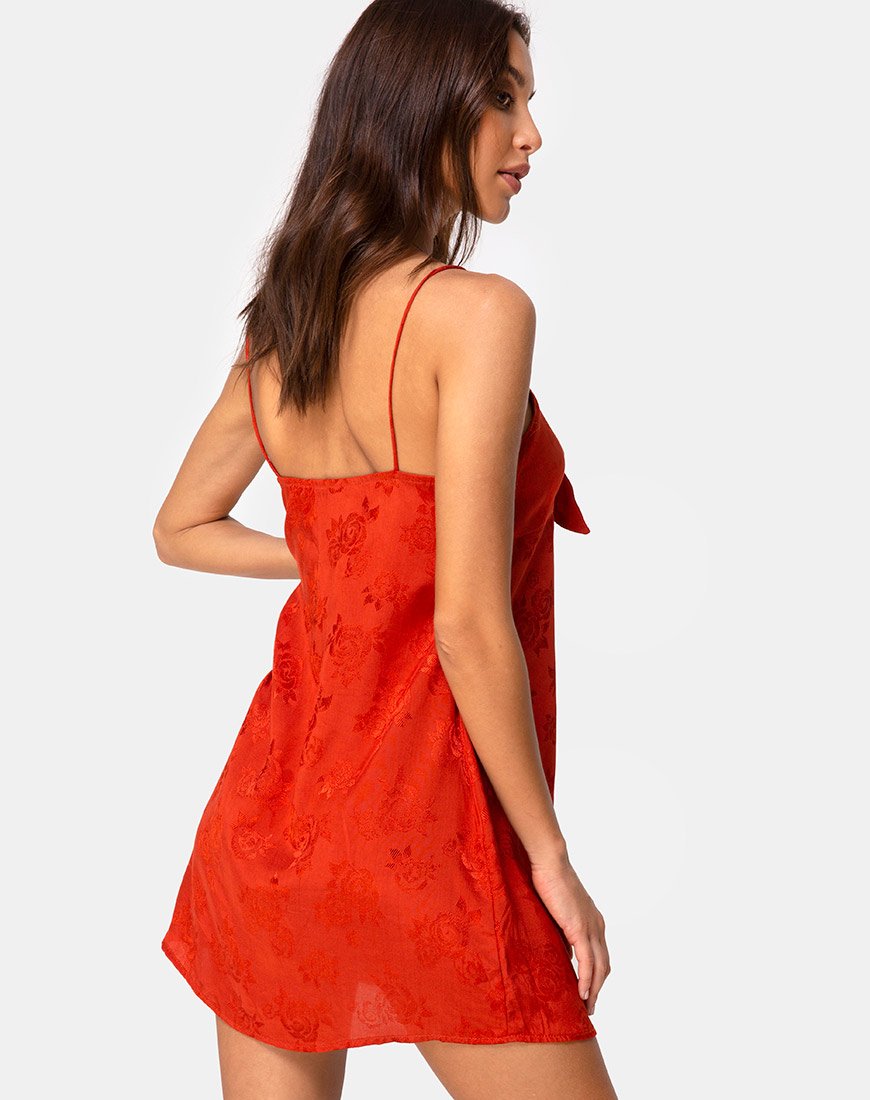 Vestido Roppan Slip en satén rosa óxido