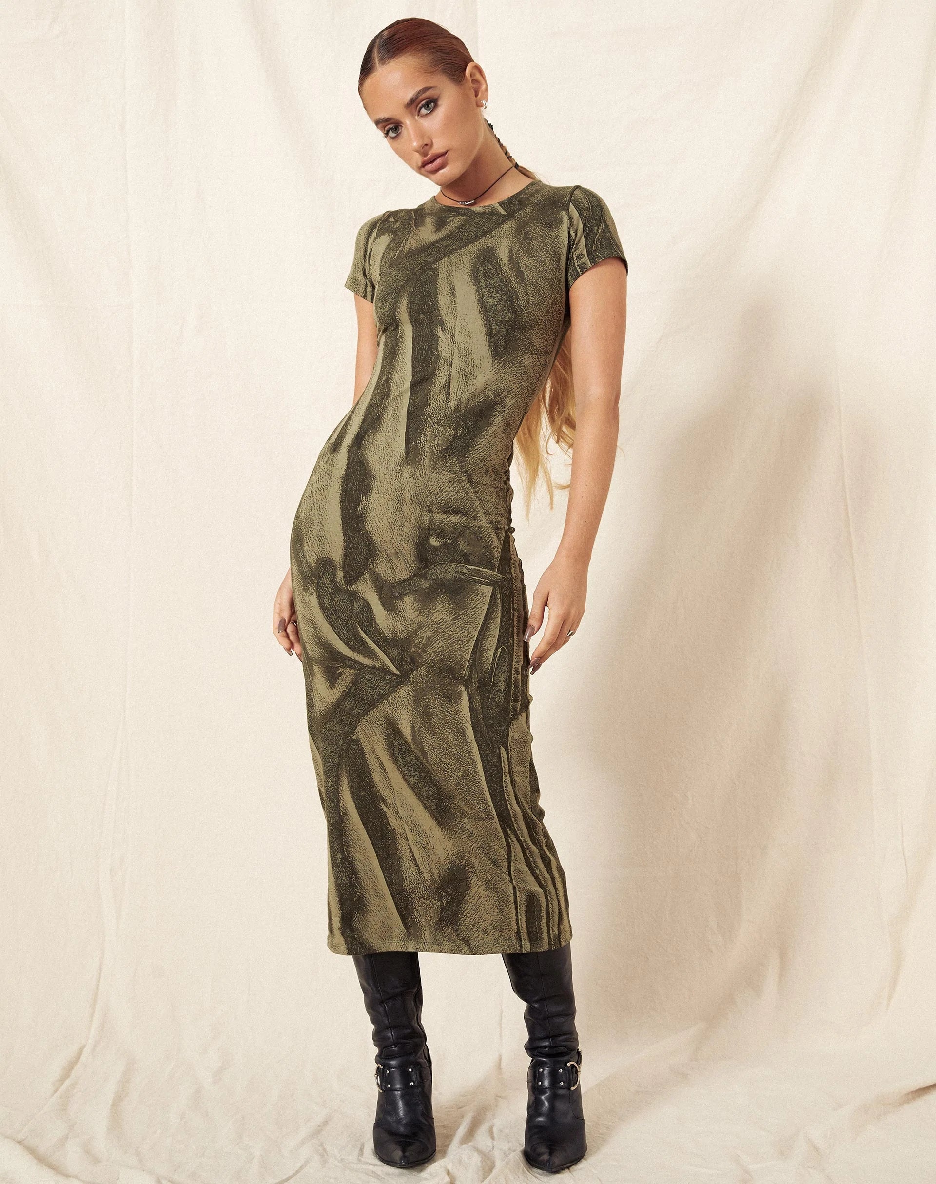 imagen de Rosika Midi Dress in Dystopian Crease Khaki