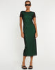 imagen de Roska Midi Dress en negro con forro verde vibrante