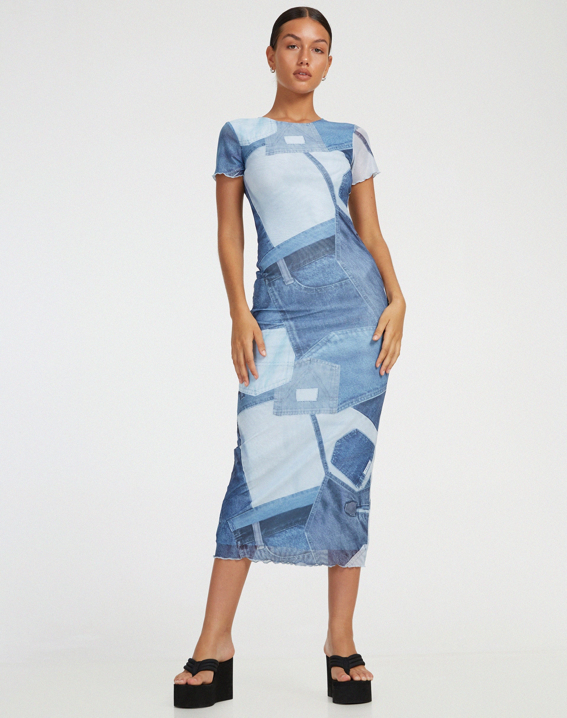 imagen de Roska Midi Dress in Denim Pocket