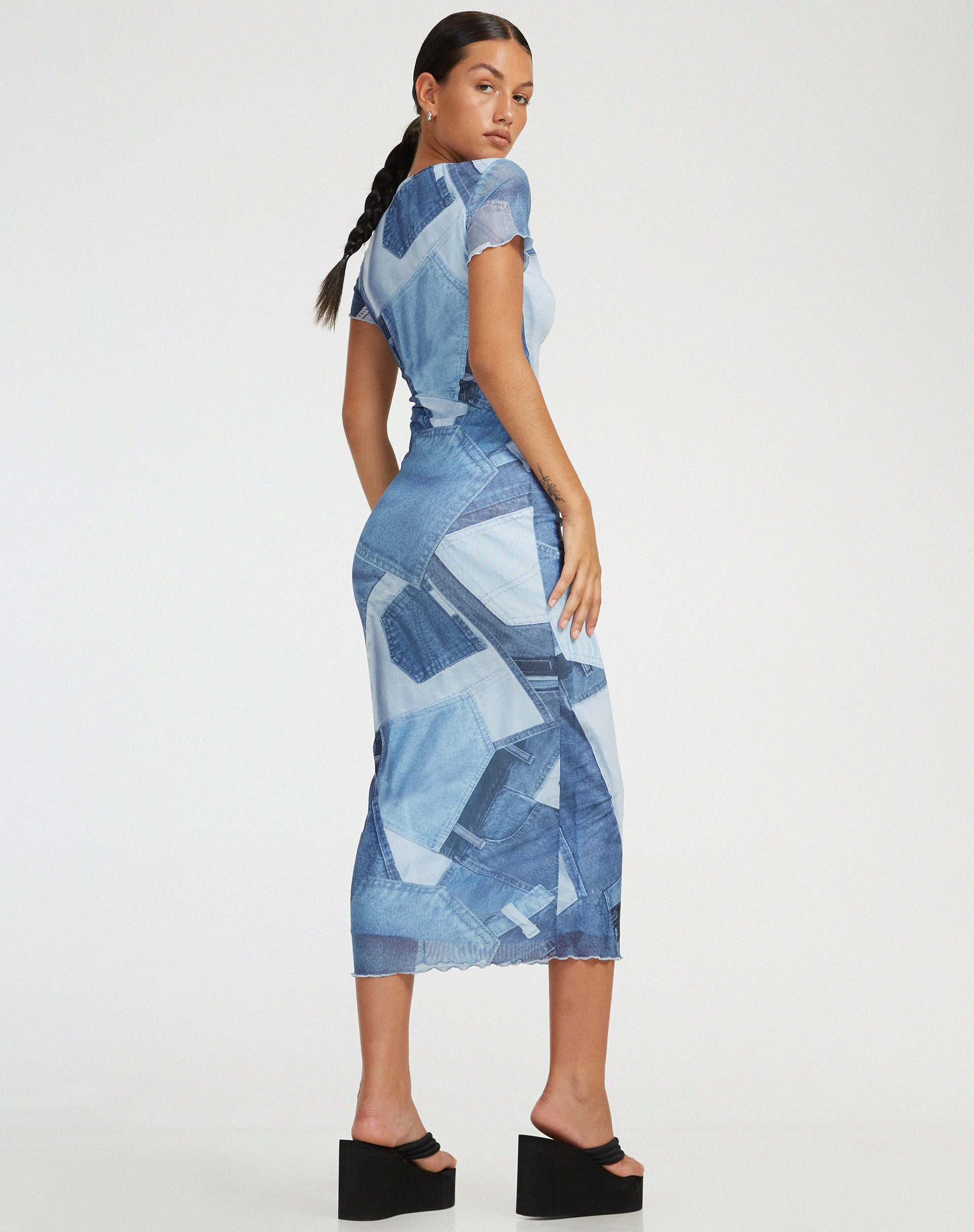 imagen de Roska Midi Dress in Denim Pocket