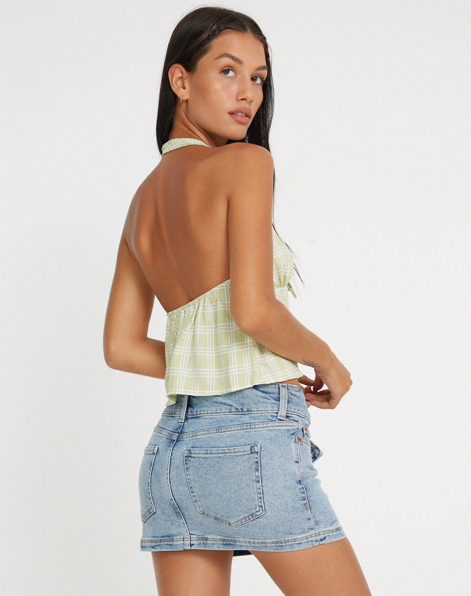 imagen de Roula Halter Top en Sage Check