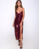 Imagen de Roxanne Maxi Dress in Mini Sequin Borgoña
