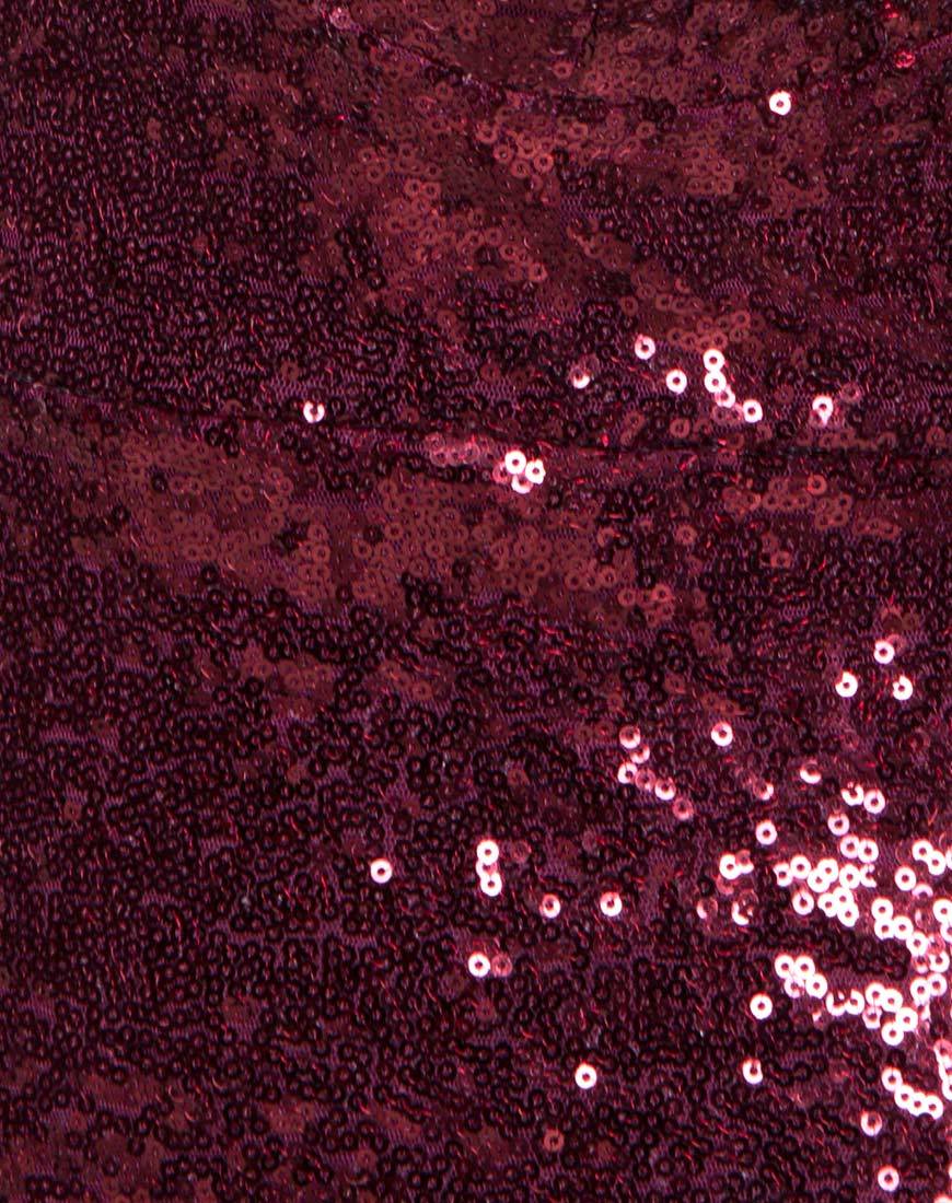 Imagen de Roxanne Maxi Dress in Mini Sequin Borgoña