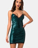 Imagen de Roxini Vestido en Mini Lentejuelas Teal con Encaje Negro