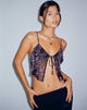 imagen de Rumak Cami Top en Butterfly Vine Flock Negro y Rosa