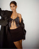 Camiseta Rumak Cami Top en Butterfly Vine Flock Azul
