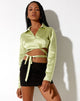 Imagen de Elyse Crop Top de satén verde nilo