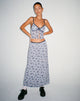 imagen de Rinzi Maxi Skirt in Light Blue Black Botanist Flocking