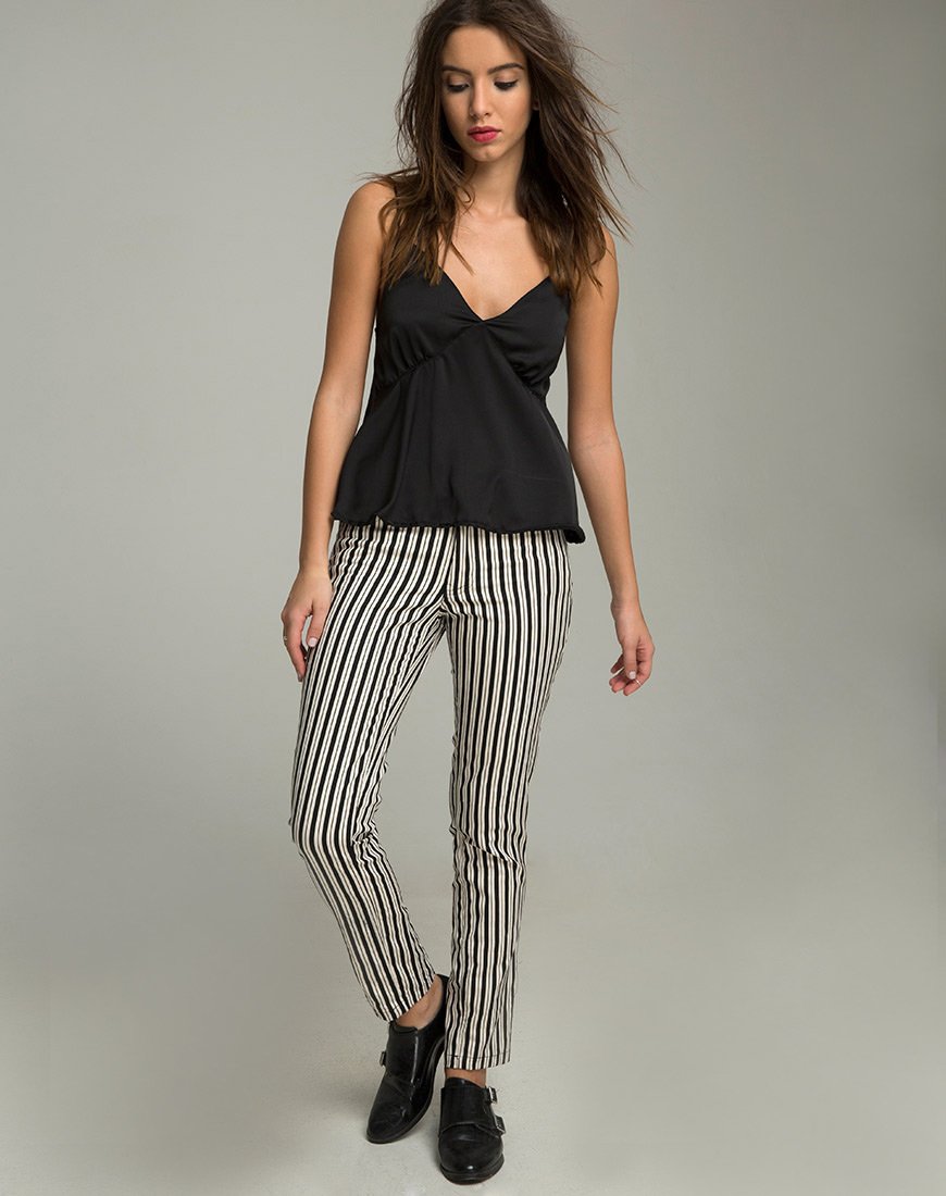 Imagen de Ruska Jeans en Mini Pinstripe Blanco y Negro