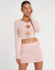 Minifalda Mansa en crepé rosa bebé