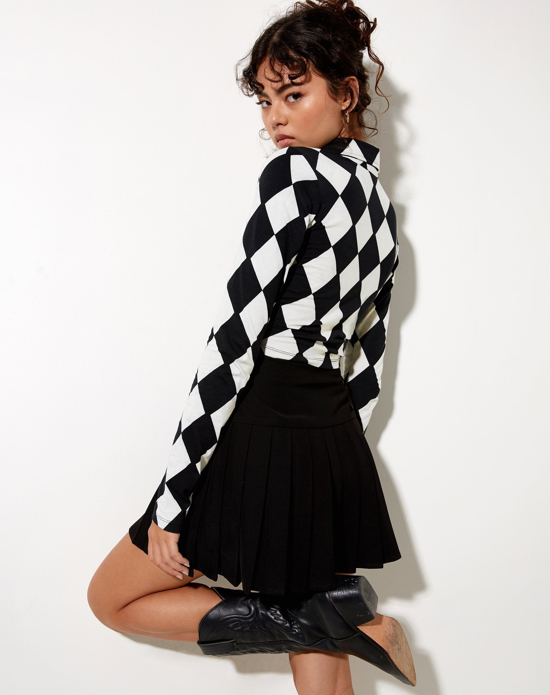 Imagen de Ryals Crop Top en Harlequin Blanco y Negro