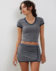 Imagen de Sabelle Minifalda envolvente en gris marino Micro mancha deportiva