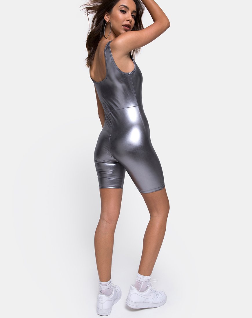 Imagen de Sadie Unitard en plata metalizado