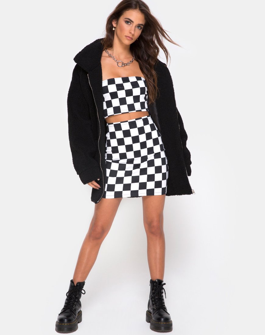 Imagen de Villy Crop Top en Checker Board Medium B/N