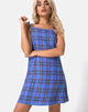 Imagen de Sagha Slip dress in 90s Check Blue Pink