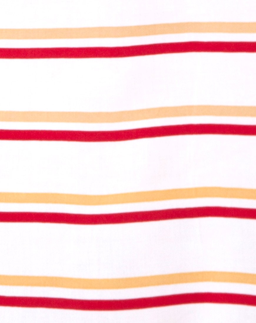 Imagen de Sagra Slip Dress in 70s Ivory Horizontal Stripe