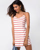Imagen de Sagra Slip Dress in 70s Ivory Horizontal Stripe