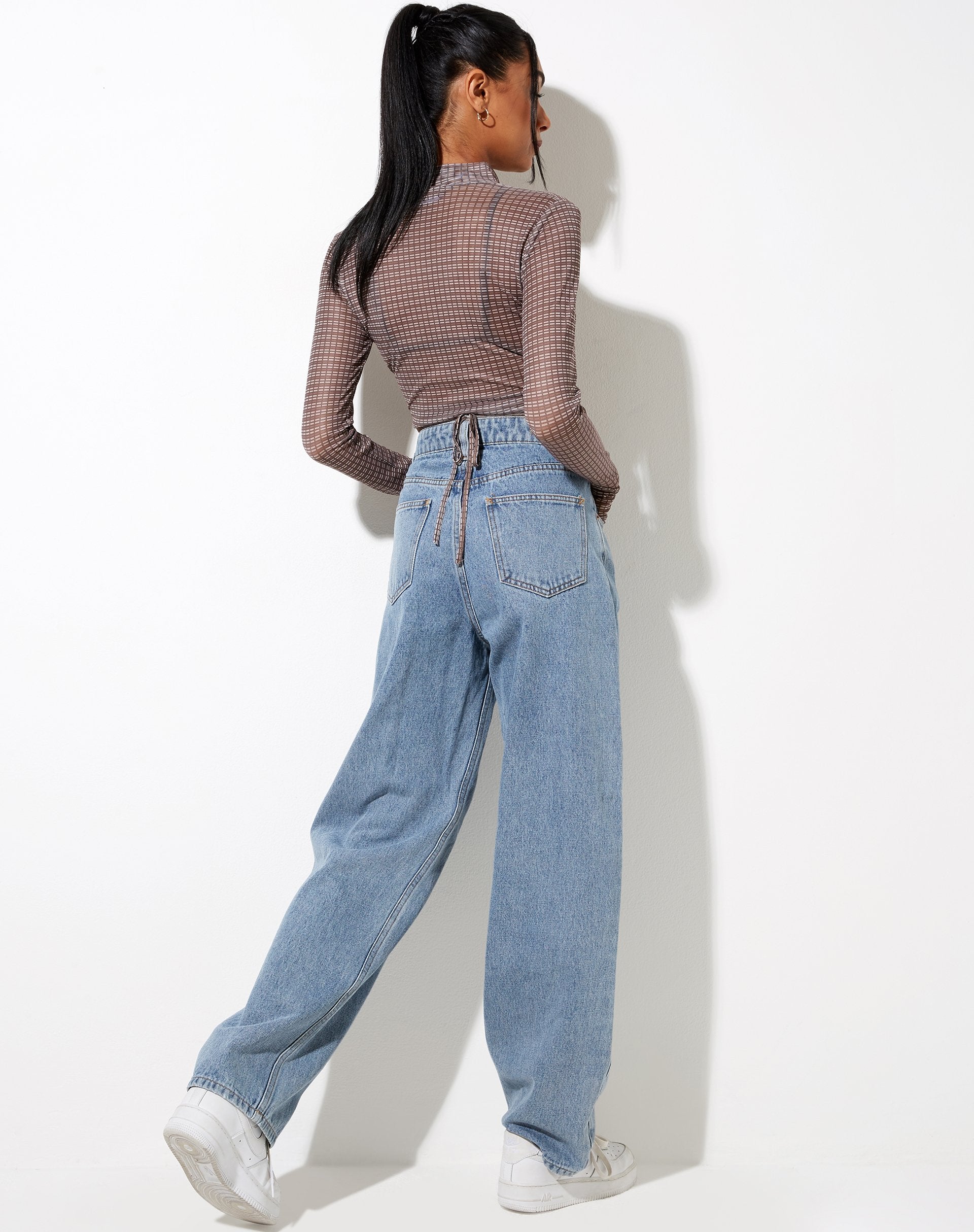 Imagen de Sahila Crop Top en Mini Check Chocolate