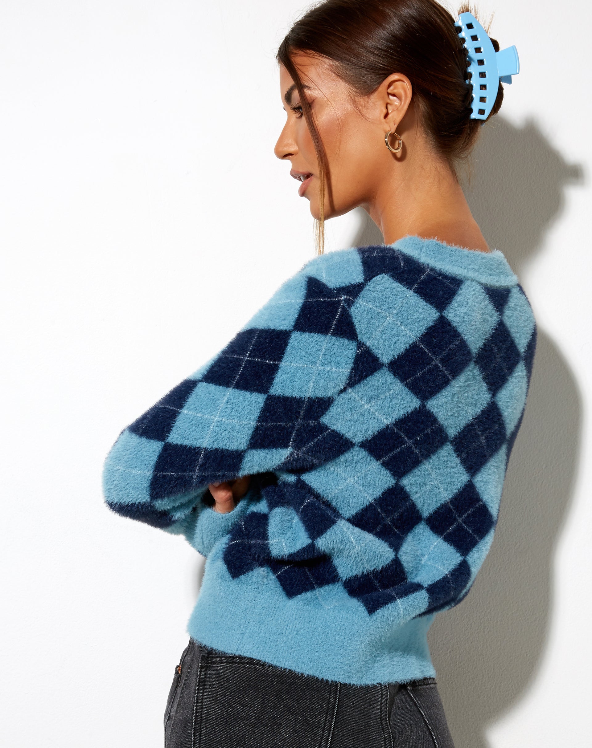 Imagen de Saidi Cardi en azul diamante y azul marino