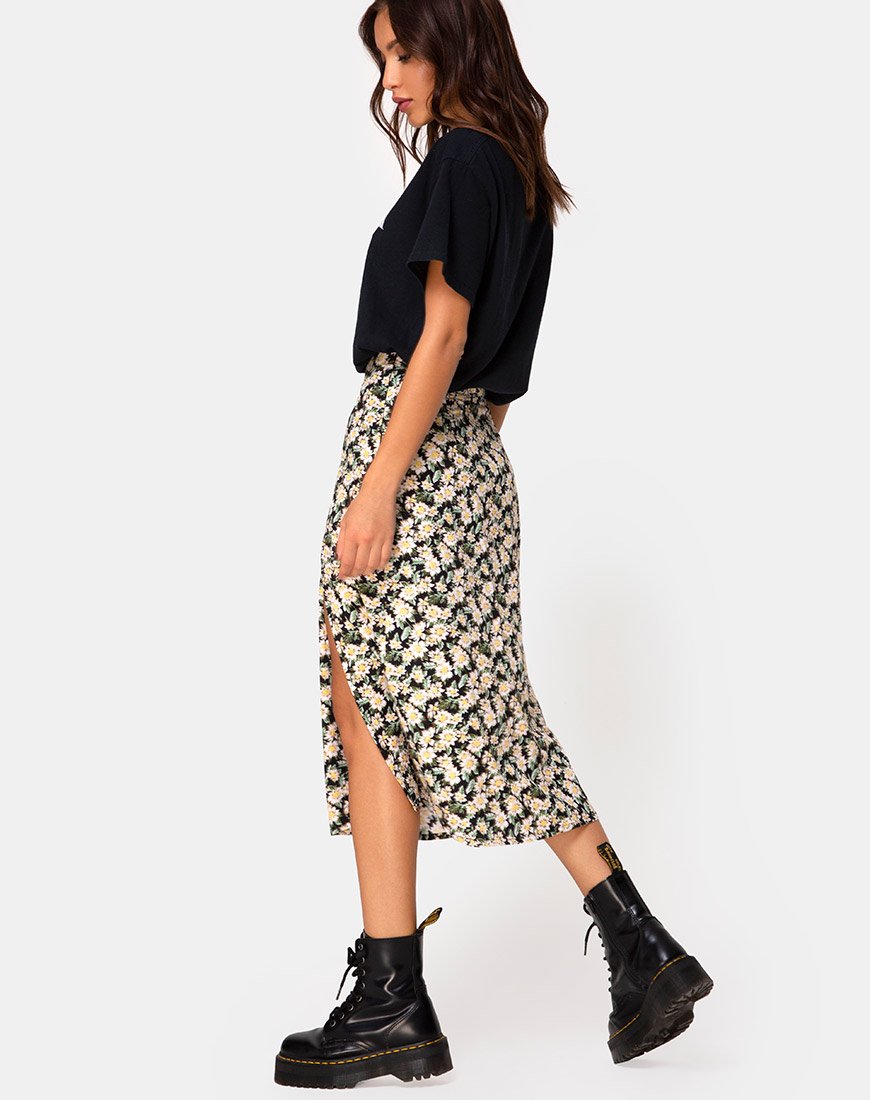 Imagen de Saika Falda Midi en Aster Negro