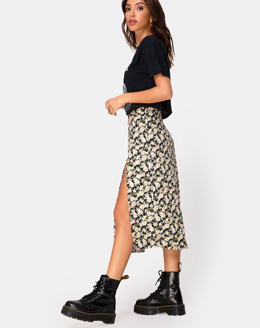 Imagen de Saika Falda Midi en Aster Negro