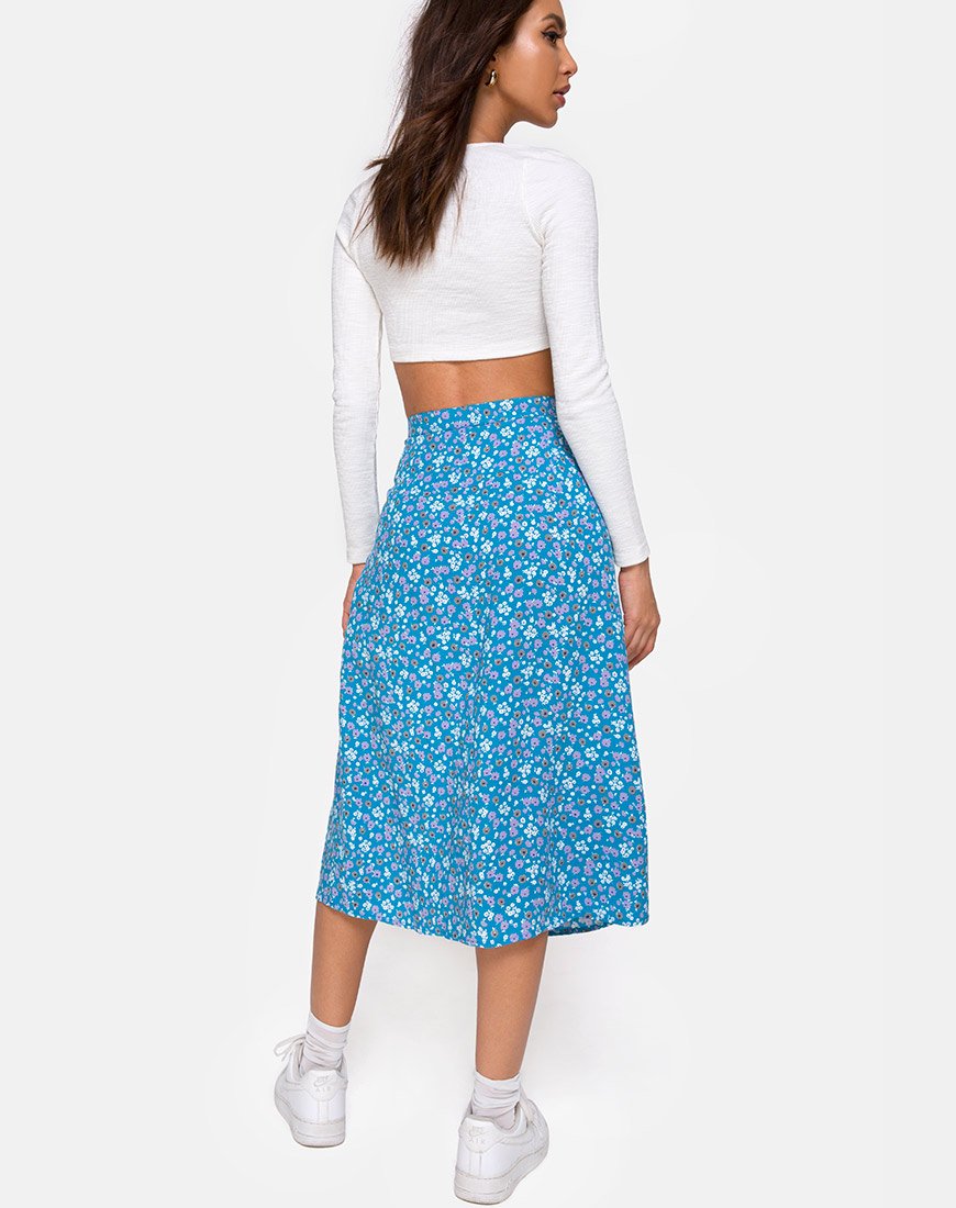 Imagen de la falda Saika Midi en Bloom Baby Blue