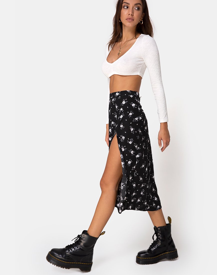 Falda Saika Midi en tulipán oscuro
